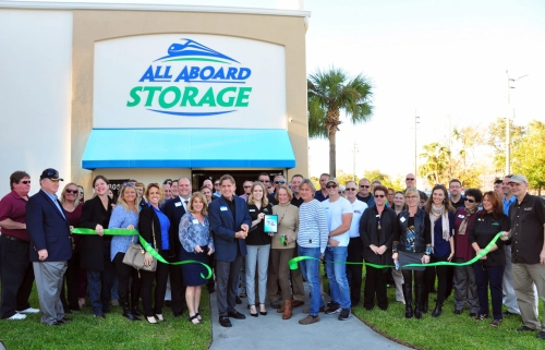 Ribbon cutting at the All Aboard Storage Grand Opening in Granada.